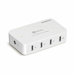 Lvsun Station de Recharge Intelligente 4 Ports USB 60 Watts avec Recharge Rapide QC 3.0