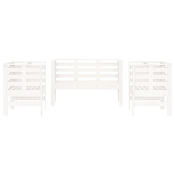 Acheter Maison Chic Salon de jardin 3 pcs - Table et chaises d'extérieur - Mobilier/Meubles de jardin Moderne blanc bois massif de pin -MN85467