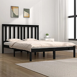 vidaXL Cadre de lit sans matelas noir bois massif 120x200 cm