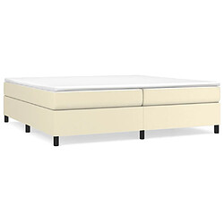 Maison Chic Lit Adulte - Lit simple Lit à sommier tapissier avec matelas moelleux - Meuble de Chambre - Crème 200x200cm Similicuir -MN38672