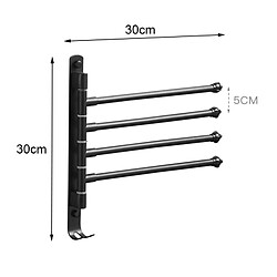 Universal Serviettes tournantes de salle de bains Serviettes avec crochet, bras tournant monté au mur Porte-serviettes en acier inoxydable Porte-serviettes noir avec 4 armes |(Le noir) pas cher