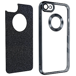 Avizar Coque iPhone SE 2022 Paillette Noir