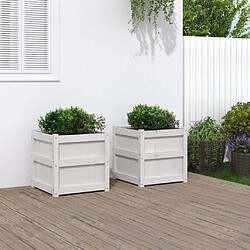 vidaXL Jardinières 2 pcs blanc bois de pin massif