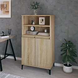 vidaXL Buffet haut Chêne sonoma 60x36x110 cm Bois d'ingénierie