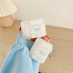 GUPBOO Airpods Coque Housse Étui Protecteur Compatible pour AirPods Pro-mignon, noeud papillon, ours, dessin animé, girl