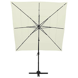 Acheter Helloshop26 Parasol mobilier de jardin à 4 niveau x avec mât en aluminium 250 x 250 cm sable 02_0008792