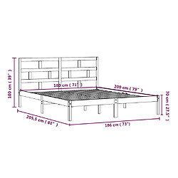 vidaXL Cadre de lit sans matelas blanc bois massif pas cher