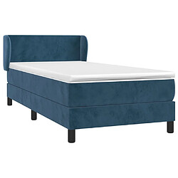 Avis Maison Chic Lit Adulte - Lit simple Lit à sommier tapissier avec matelas moelleux - Meuble de Chambre - Bleu foncé 90x200 cm -MN41855