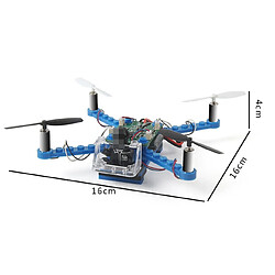 Universal Hélicoptère RC Bricolage Blocs de construction Drone 2.4G 4CH Mini 3D Brick Quadcopter Assemblage Jouet éducatif | Hélicoptère RC(Bleu)