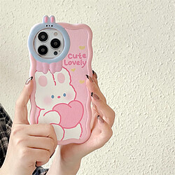 GUPBOO Étui pour iPhone13 Love Rabbit coque de téléphone portable mignonne fille anti-chute douce