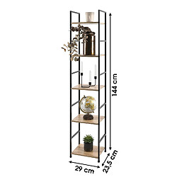 Avis Toilinux Etagère droite échelle 5 niveaux Colorado H.48 en Métal et MDF - Beige et Noir