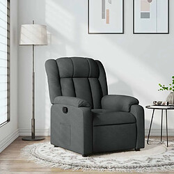 Maison Chic Fauteuil Relax pour salon, Fauteuil inclinable Gris foncé Tissu -GKD34765