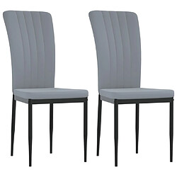 Maison Chic Lot de 2 Chaises à manger,Chaise pour cuisine,Solide Structure Gris clair Velours -MN54286