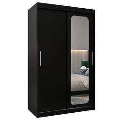 Abiks Meble Armoire PROMO T2 À Portes Coulissantes 200/120/62 2 Portes (Noir/Noir)