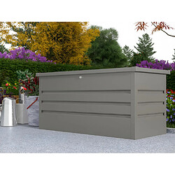 Vente-Unique Coffre de rangement de jardin en acier galvanisé gris - 400L - TOMASO