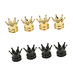 8x Bouchon de Valve Capuchons Tige de Soupape Pneu de Voiture Noir+ Doré