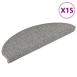 vidaXL Tapis d'escalier autocollants aspect sisal 15 pcs 65x21x4 cm