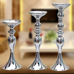 long pied bougie en métal thé lumière porte bougeoir fleur vase argent-s