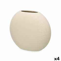 Gift Decor Vase Beige Céramique 29 x 26 x 11 cm (4 Unités) Circulaire 