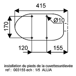 Cuvette surélevée indépendante horizontale PUBLICA blanc - GEBERIT - 315500000