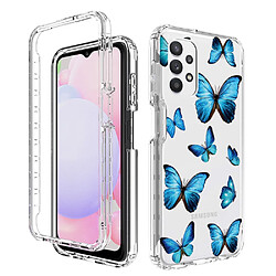 Coque en TPU 2-en-1 pour votre Samsung Galaxy A13 4G - papillon bleu