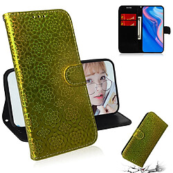 Wewoo Housse Coque Pour Huawei P Smart Z / Y9 Prime 2019 Couleur unie Boucle magnétique colorée Flip horizontal en cuir PU avec support et fentes cartes et portefeuille et lanière jaune