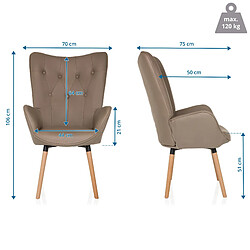 Acheter Fauteuil à oreilles / fauteuil vintage HAVENIO I tissu beige hjh LIVING