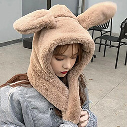 Avis Ensemble D'écharpe De Chapeau En Peluche De Mode Fille Lapin Oreille Nouveauté Casquettes écharpe à Capuche Kaki