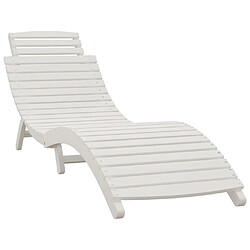 Helloshop26 Lot de 2 transats chaise longue bain de soleil lit de jardin terrasse meuble d'extérieur blanc 184x55x64 cm bois massif d'acacia 02_0012138