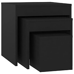 vidaXL Tables gigognes 3 pcs Noir Aggloméré