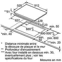 Table de cuisson à induction 90cm 5 feux 11100w flexinduction noir - ex975lvv1e - SIEMENS pas cher