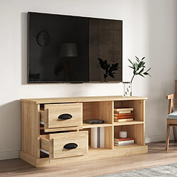 Avis Maison Chic Meuble TV scandinave - Banc TV pour salon chêne sonoma 102x35,5x47,5 cm bois d'ingénierie -MN63298