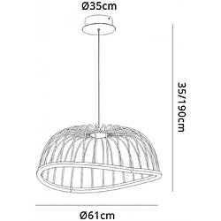 Luminaire Center Suspension Celeste blanc 1 ampoule 35cm