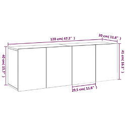 vidaXL Meubles TV muraux 2 pcs blanc 60x30x41 cm pas cher