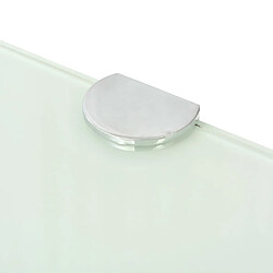 Avis vidaXL Étagère de coin avec supports chromés Verre Blanc 45 x 45 cm