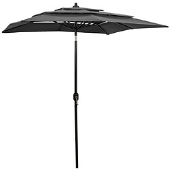 Maison Chic Parasol Jardin | Parasol à 3 niveaux avec mat en aluminium Anthracite 2x2 m - GKD65455