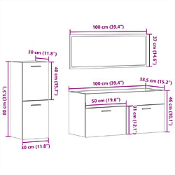 vidaXL Ensemble de meubles de salle de bain 3 pcs blanc brillant pas cher