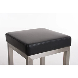 Decoshop26 Tabouret de bar x1 avec repose-pieds design simple hauteur d'assise 80 cm en PVC noir et support en acier inoxydable 10_0005415