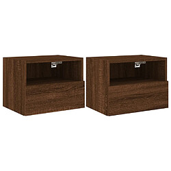 vidaXL Meubles TV muraux 2 pcs chêne marron 40x30x30cm bois ingénierie