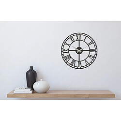 EPIKASA Horloge Murale Vintage 9, Noir, Métal, 50x1,5x50 cm pas cher