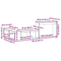 vidaXL Table de chevet avec bureau blanc bois de pin massif pas cher