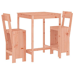 Maison Chic Table de bar et chaises d'extérieur 3 pcs,Ensemble de bar de jardin pour relax bois massif de Douglas -GKD848655