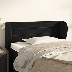 Maison Chic Tête de lit scandinave avec oreilles,meuble de chambre Noir 93x23x78/88 cm Velours -MN70761