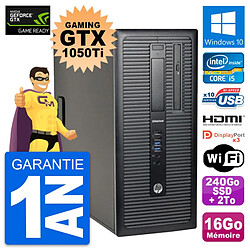 PC Tour HP 800 G1 Gaming GTX 1050Ti i5-4570 RAM 16Go 240Go SSD + 2To Windows 10 - Occasion