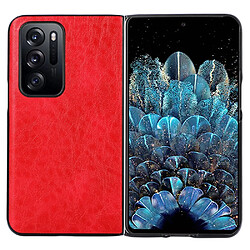 Coque en TPU + PU texture crazy horse, rouge pour votre Oppo Find N