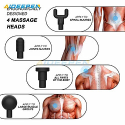 Acheter Pistolet de Massage Musculaire, pour Récupération de Fatigue(30 Niveaux Réglables, 4 Têtes de Massage et Ecran LCD HD)