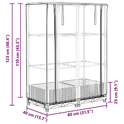 vidaXL Jardinière surélevée avec housse aspect rotin 80x40x123 cm pas cher