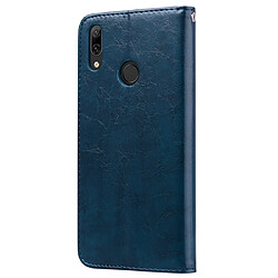 Avis Wewoo Housse Coque Business Style Oil Wax Texture en cuir à rabat horizontal pour Huawei Y7 2019avec support et fentes cartes et portefeuille bleu