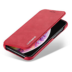 Acheter Wewoo Coque Pour iPhone XR Hon Ancient Series Etui en cuir avec fentes support et porte-cartes rouge