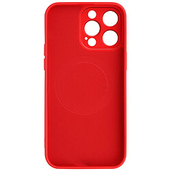 Avizar Coque Magsafe pour iPhone 15 Pro Max Silicone Soft-touch Mag Cover Rouge